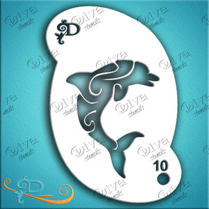 Dolphin Swirl 00010 Diva Stencil