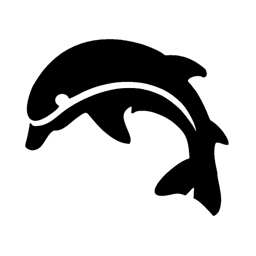 Dolphin Jump - tetovací šablonka