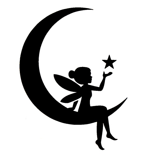 Fairy on the Moon - tetovací šablonka