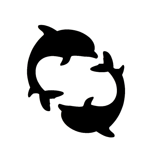 Dolphin Duo - tetovací šablonka