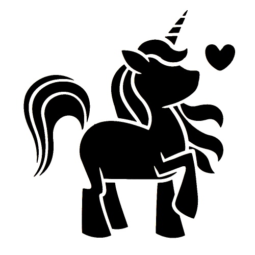 Cute Unicorn - tetovací šablonka