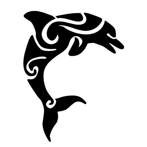 Dolphin Hawaii - tetovací šablonka