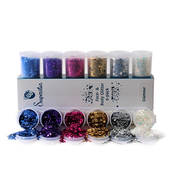 Superstar Glamour Chunky Glitter Mix 6-pack 130 ml