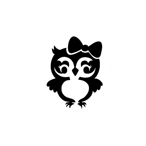 Miss Owl - tetovací šablonka