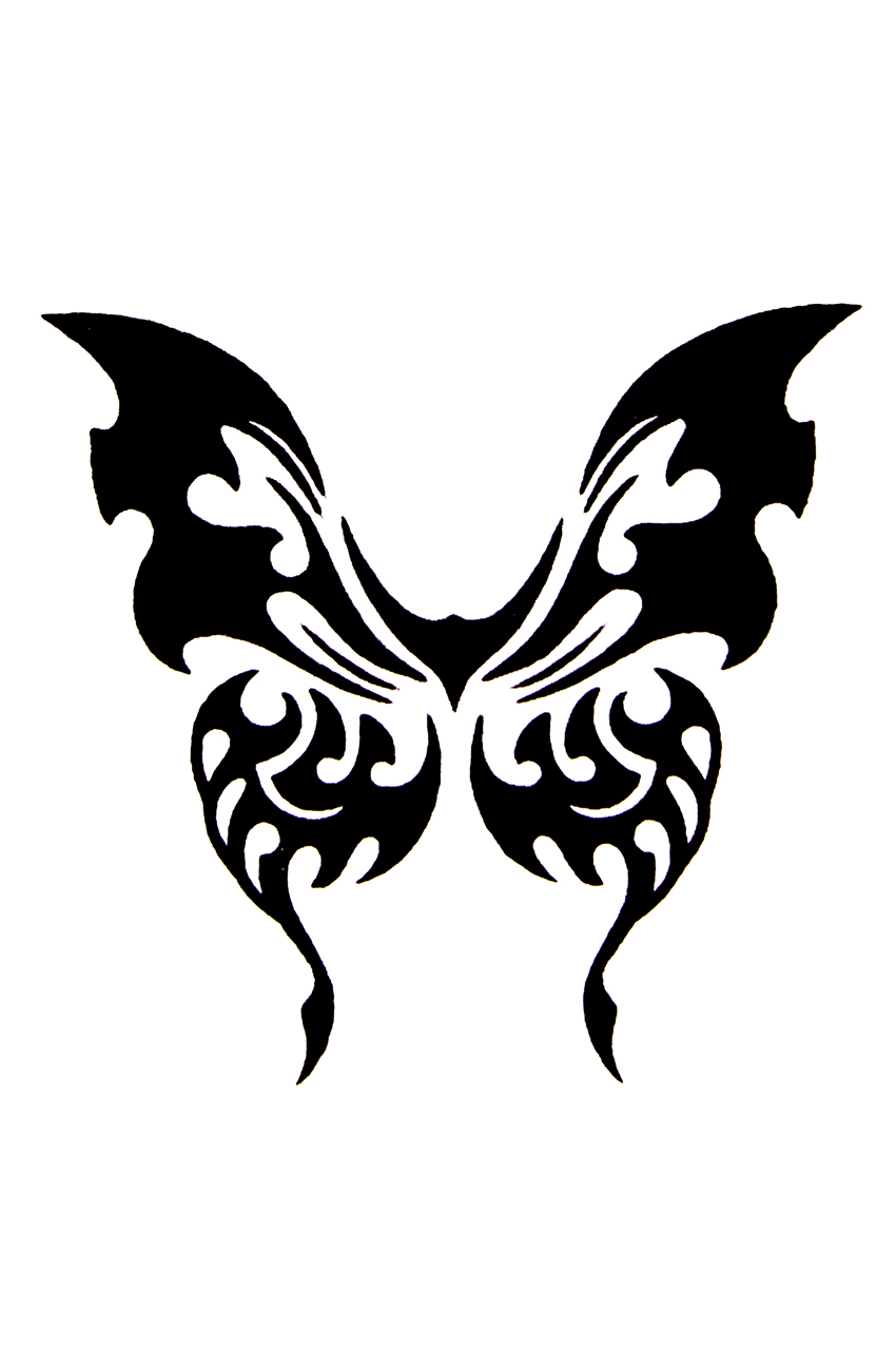 Motýl - tribal - Samolepící tetování vel. S