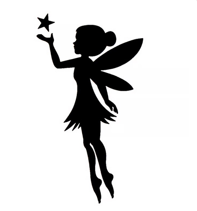 Fairy with a star - tetovací šablonka