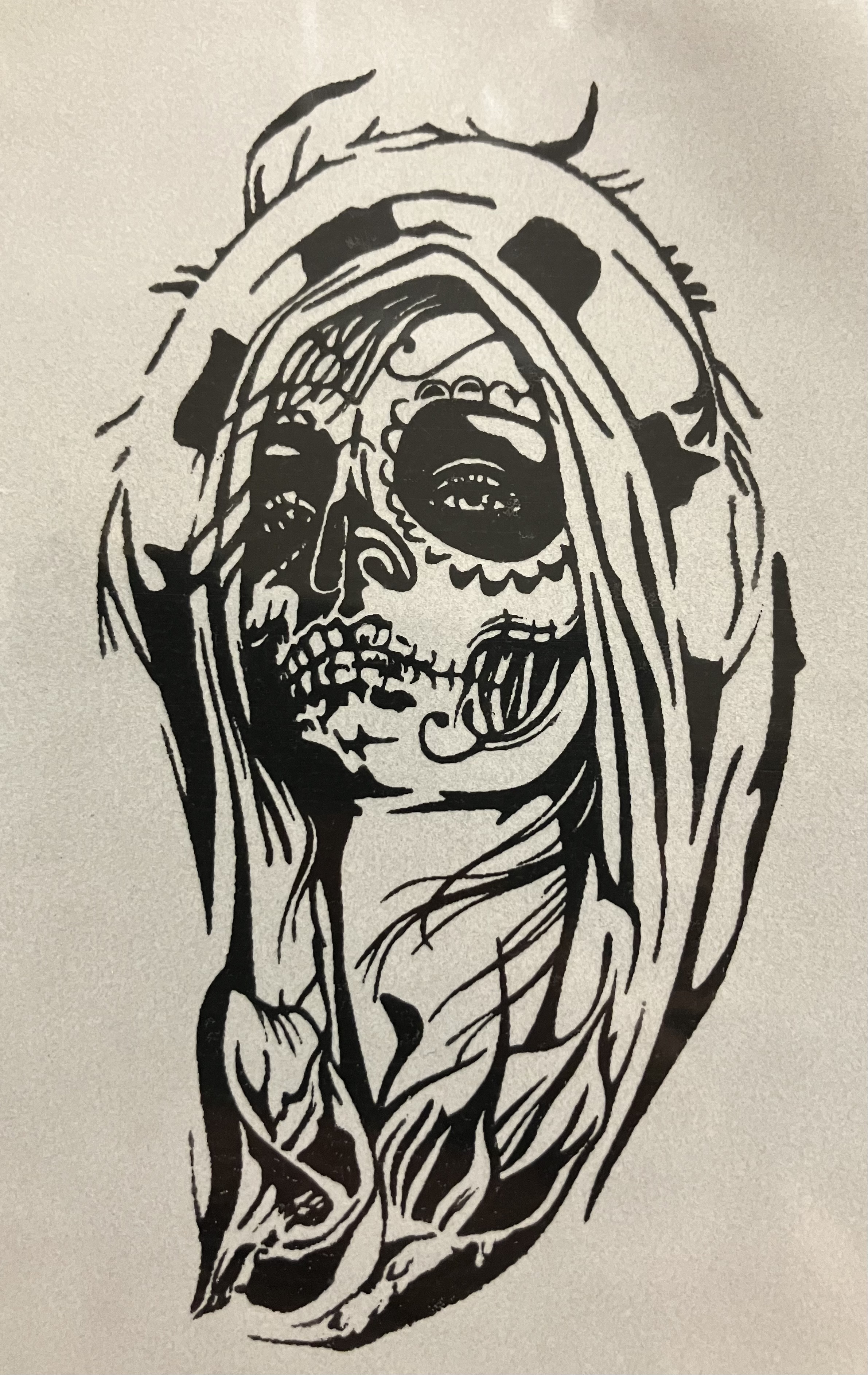 Sugar Skull - Samolepící tetování vel. M