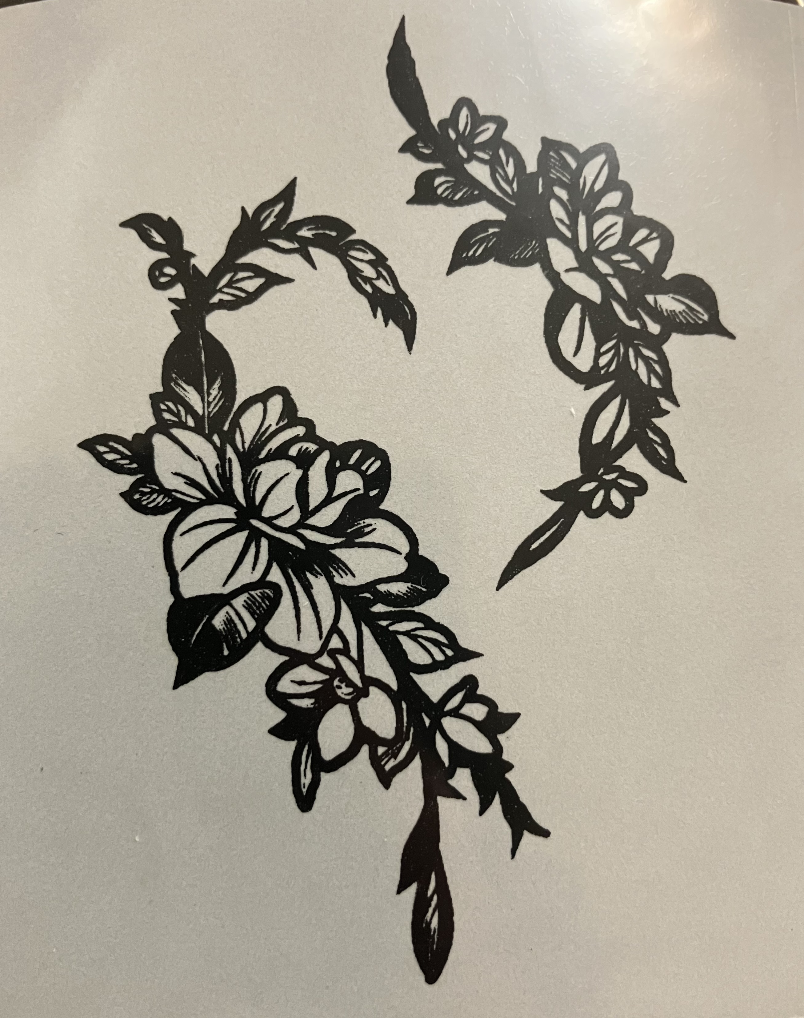 Ornament -květiny - Samolepící tetování vel. S