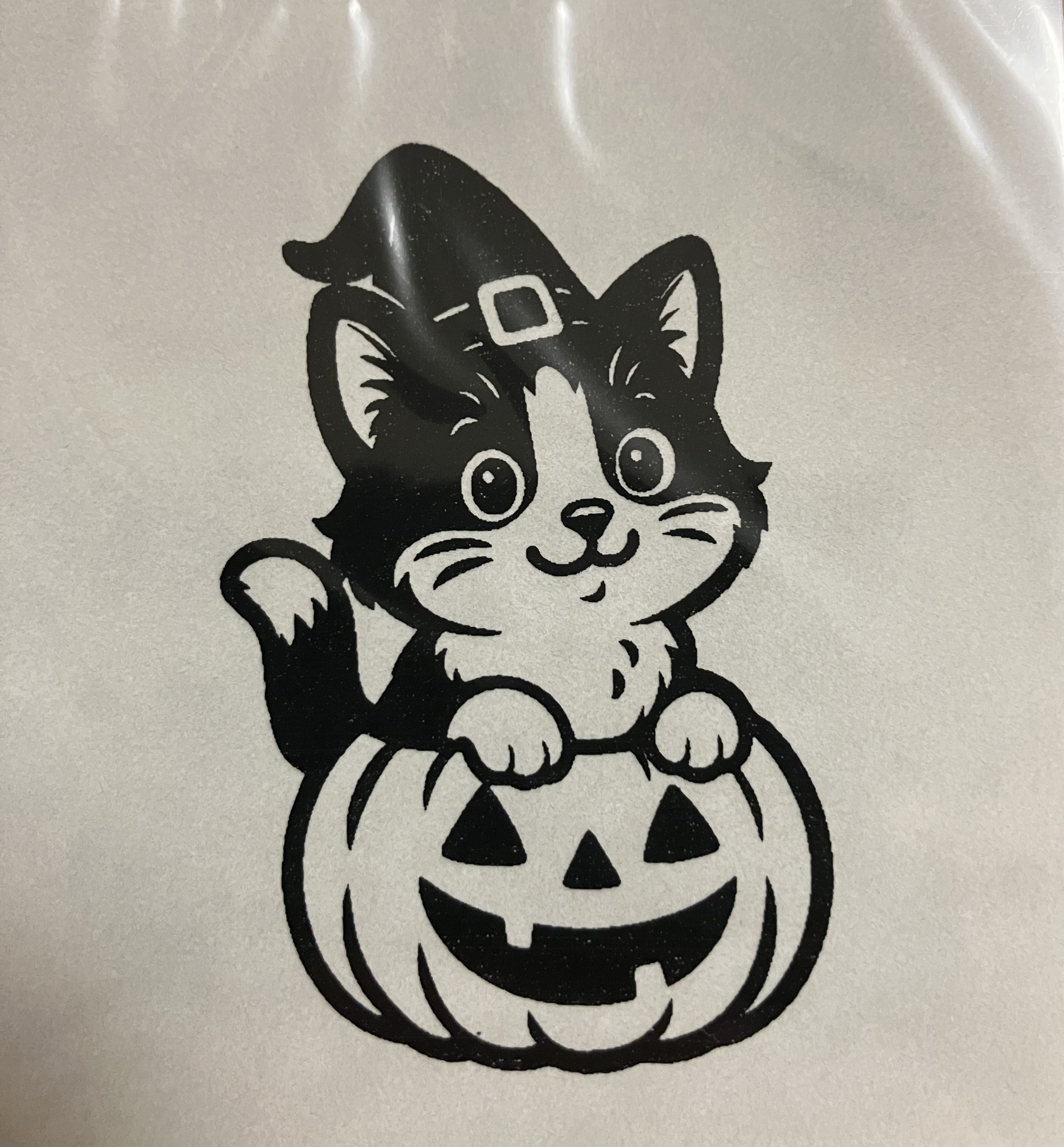 Kočka Halloween - Samolepící tetování vel. S