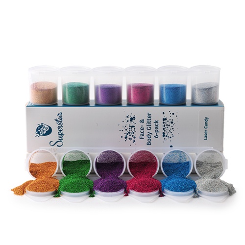Superstar Laser Candy Fine Glitter Mix 6-pack 90 ml